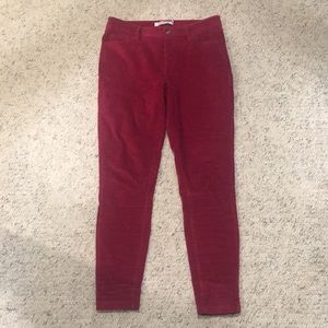 Red velvet skinny pant